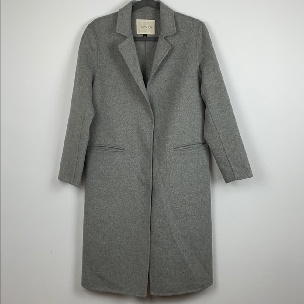 Topshop Wool Blend Long Coat Size 4
